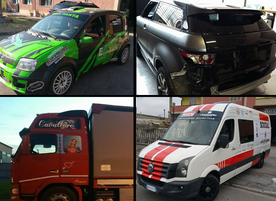 decorazione
                            automezzi pubblicitari, car wrapping, scritte per automezzi